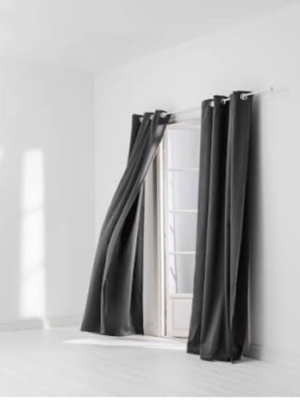 IKEA discontinued hilleborg grey blackout curtains 57x98”